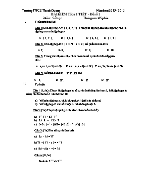 Bài kiểm tra 1 tiết Số học 6